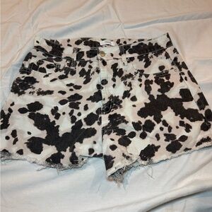 Forever 21 cow print high waisted shorts